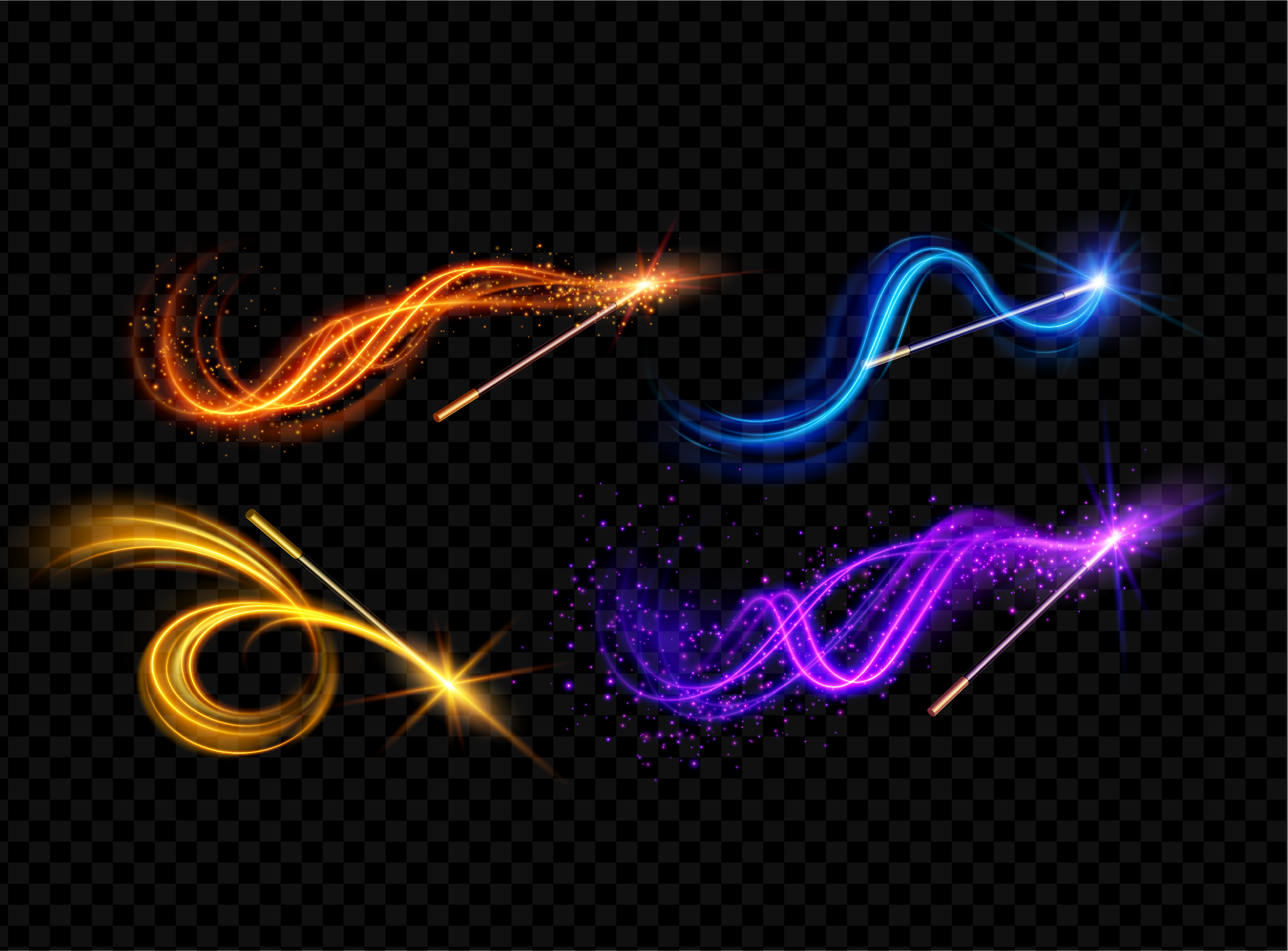 Magic wand with sparkle light design game game design illustration light magic realistic sparkle vector wand