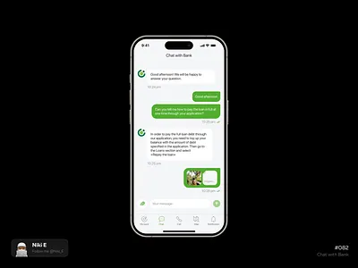 Chat with Bank bank bank app bank finance call centre chat chat design daily ui design design app finance app mobile app niki e ui ux