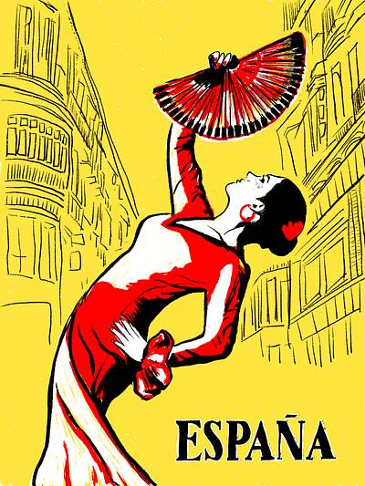Flamenca digitalpainting drawing flamenca graphic design illustration procreate spain