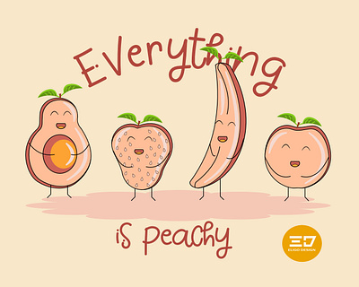 Everything Is Peachy affinity designer apple avocado banana design eligo eligo design eligodesign fruits funny illustration illustration peachy peachy fuzz strawberry