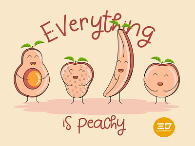 Everything Is Peachy affinity designer apple avocado banana design eligo eligo design eligodesign fruits funny illustration illustration peachy peachy fuzz strawberry