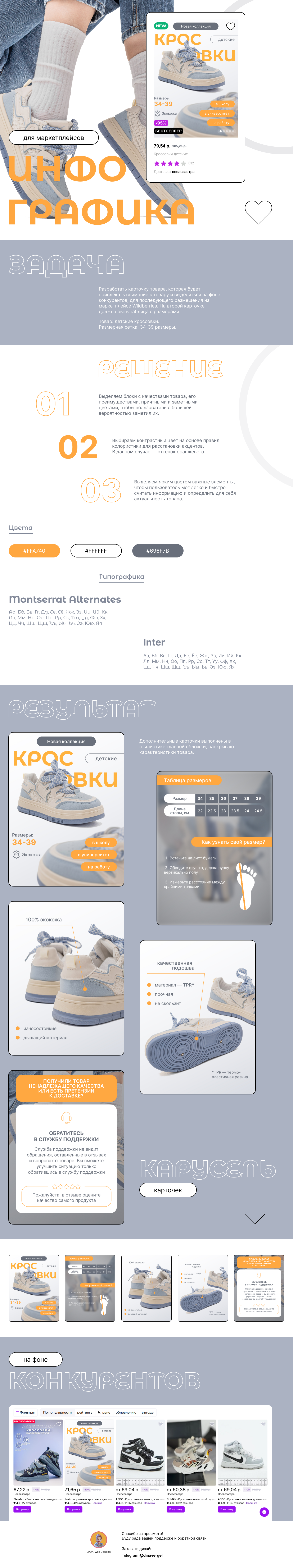 Product card | Wildberries | Sneakers for Children branding design graphic design infographics ozon product card sneakers ui ux web design wildberries инфографика карточка товара карточки wildberries кроссовки маркетплейс озон фирменный стиль