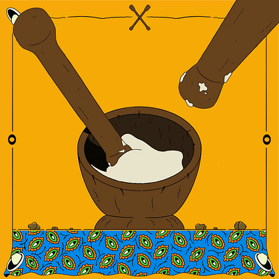 Iyán (Pounded Yam) africanart africanfood animation celanimation design food framebyframe illustration illustrator procreatedreams