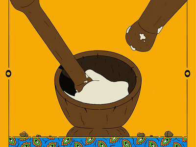 Iyán (Pounded Yam) africanart africanfood animation celanimation design food framebyframe illustration illustrator procreatedreams
