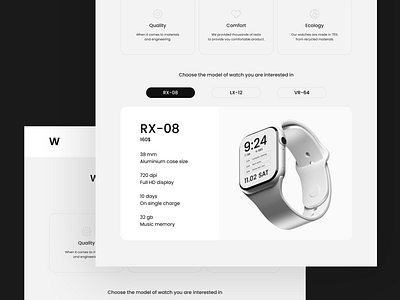 Desktop model details page desktop graphic design landing page pricing review smartwatch ui ux web web design