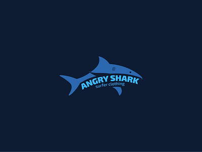 Angry Shark brand branding design fish identity logo logotype sea shark surf surfing wave