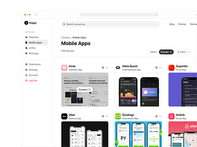 Catalog Page app card catalog component design design system feature figma landing page light mobile modal page platform search ui ui design ui kit website widget