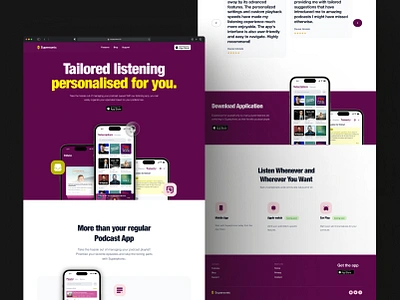 Superphonic Product Market Website app appui branding dashboard design illustration landingpagedesign logo podcastapp podcastappui productdesign productmarketwebsite saas ui ux uxui web ui