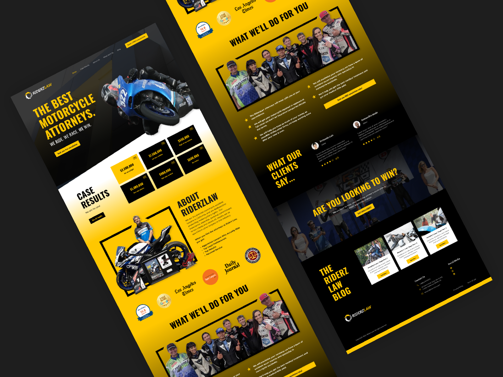 RiderzLaw Responsive Homepage branding design graphic design typography ui ux website