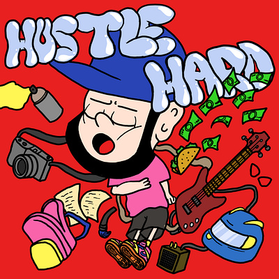 TURU. HUSTLE HARD. branding cartoon cute cartoon design graphic design illustration turu always