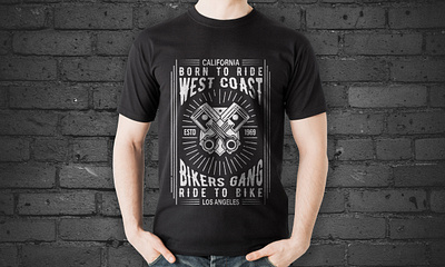 California born to ride t-shirt design motorbike