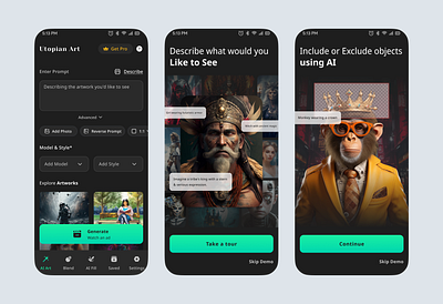 AI Art Generator: Redefining Creativity with AI Magic! 🖌️🤖 ai art ai art generator ai fill art generator crop image generate generate ai art generator iap image generator in app purchase onboarding text prompt text to image ui