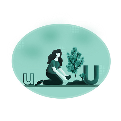 36 days to type + illustration : Day 21 : U art branding design flat font graphic design illustration logo typeface ui vector web