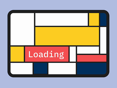 Mondrian Loading screen bento blocks clean dailyui design figbruary figbruary2024 figma interaction loading minimal mondrain mondriansism simple ui ux