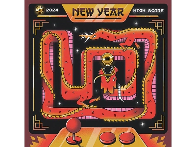 Lucky Manoeuvres adobe arcade digitalart dragon game gameboy illustration line luck lunarnewyear muti newyear red scales texture vector vintage yearofthedragon