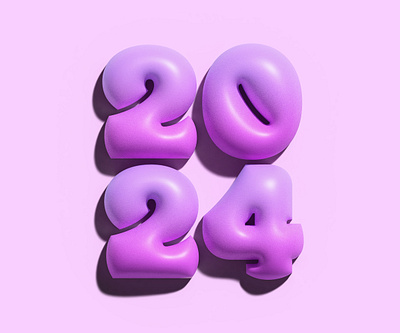 2024 2024 3d colorful design fun gradient graphic design illustration logo type typography vector