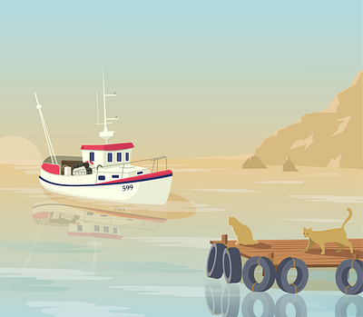 Fishing boat 2 fishing boat graphic design illustration sea vector