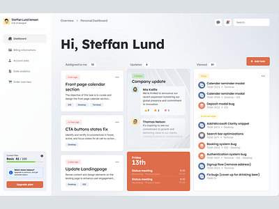 Task Management dashboard estimate figma menu search sidebar task ui upgrad