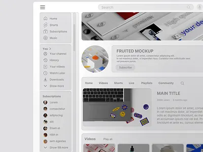 Youtube channel banner mockup branding design down free graphic design mock up mockup ui youtube