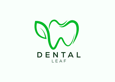 Dental leaf logo design vector template. Natural dental vector graphic design illustration