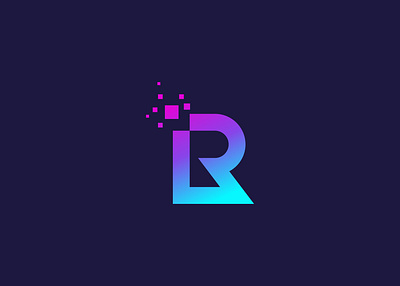 Letter R Technology vector monogram logo design template company