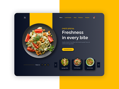 Food Salad Landing page design graphic design typography ui ux website