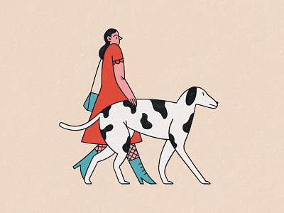 Go for a walk animal dog illustration walking
