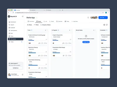 Kanban board beyond ui board board ui design system figma free ui kit kanban kanban board kanban ui saas board saas ui task tasks web app web application workspace