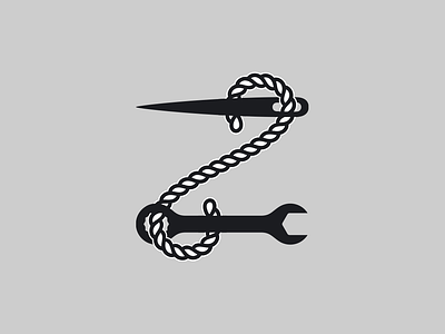 Zetta branding graphic design letter logo needle thread wrench z
