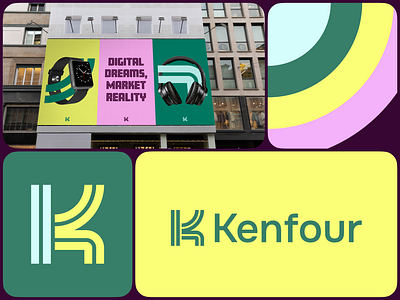 Kenfour | Branding design banner design digital branding digital design logo logo design marketplace logo pattern saas visual identity