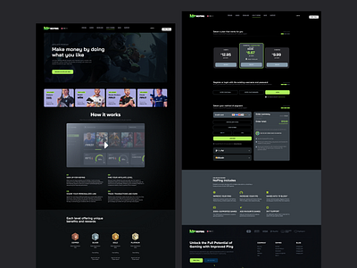 NoPing | Game VPN Landing page blog dark dashboard gaming landing page portal saas software ui ux vpn