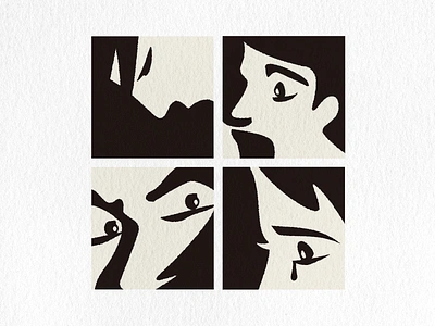 Faces graphic design illustration