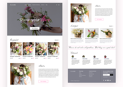 Flower shop - E-commerce Website Design design e commerce flower shop graphic design ui uiux design ux web design