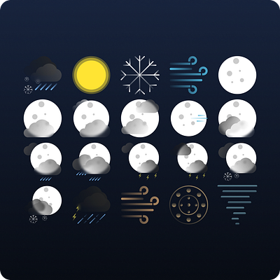 Weather Icons Version 2 branding figma graphic design icons illustration logo