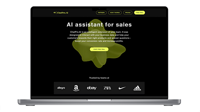 ChatPro.AI | AI assistant for sales and support | Website ai aichat aisales aisupport chatai design landingpage productdesign prototyping site ui uiuxdesign ux website