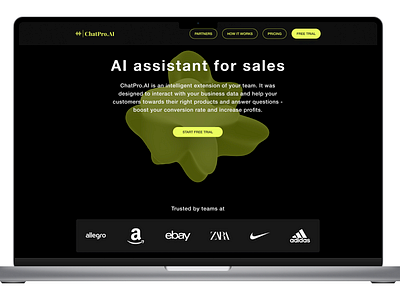 ChatPro.AI | AI assistant for sales and support | Website ai aichat aisales aisupport chatai design landingpage productdesign prototyping site ui uiuxdesign ux website