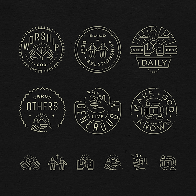 Essentials badge icons icons set illustration seal texture