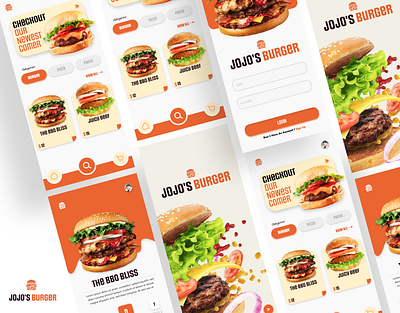 JoJo's Burger adobe xd app design mockups ui uiux user experience user interface ux