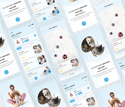 Pet Care Mobile App Design app design design figma illustration ui userinterface ux web design