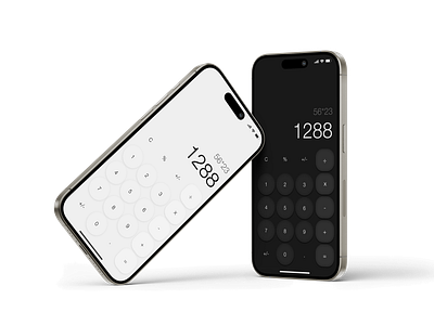 Calculation buttons calculation dailyui dark mode design ios light mode minimal mode ux