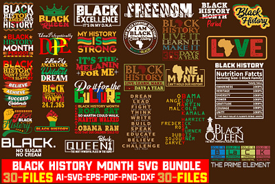 Black History Month SVG Bundle branding community logo design graphic design illustration logo meliodas typography ui vector