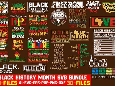 Black History Month SVG Bundle branding community logo design graphic design illustration logo meliodas typography ui vector