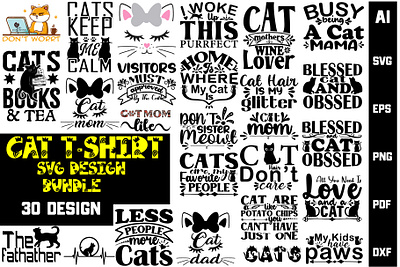 Cat T-shirt SVG Design Bundle branding community logo design graphic design illustration logo meliodas typography ui vector