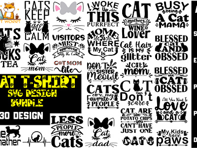 Cat T-shirt SVG Design Bundle branding community logo design graphic design illustration logo meliodas typography ui vector