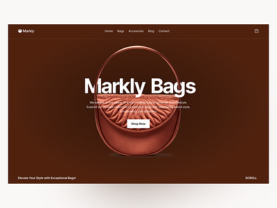Markly - Bags Shop Website bags branding cart design graphic design illustration kit logo motion graphics shop ui ui design uidesign uikit uikits uiux web website