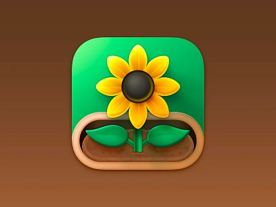 Plant ID App Icon app app icon flower icon icons ios leaf madewithsketch plant sunflower