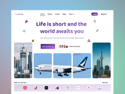 TravelBuddy (A Travel/Vacation Agency) Web Design travel ui uiux design ux vacation web design