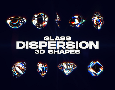 Glass Dispersion 3D Shapes 3d animation dispresion glass graphic design motion graphics overlays shapes shiny