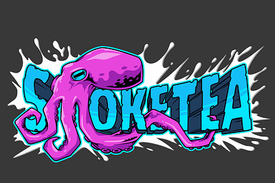 SMOKETEA ID ARTICLE 3 artwork branding design digital graphic design lettering octopus tshirt
