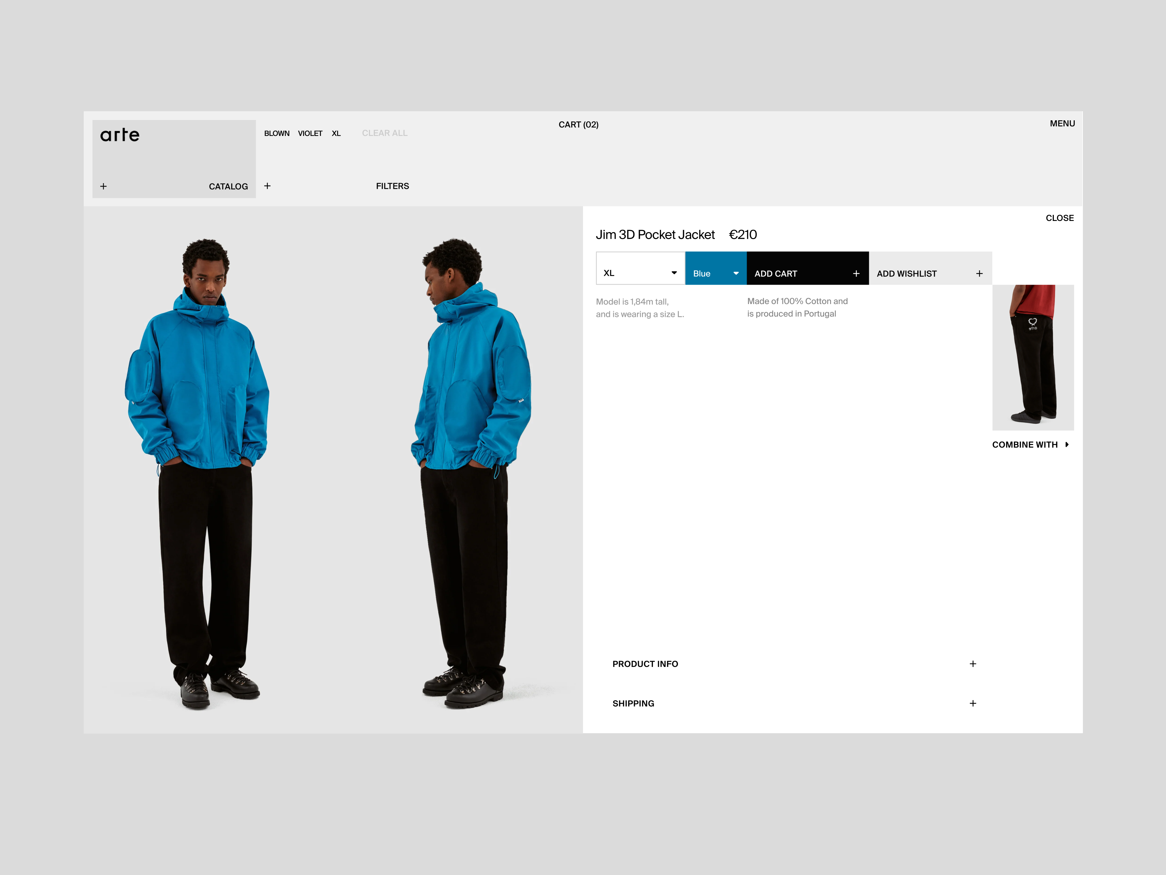 Product card minimal web concept of the Arte online store @Milkw cart gurovdesign milkw minimal minimal web product card typogaphy ui ui ux design web deisgn webdesign